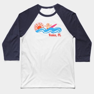 Venice Beach, FL - Original Retro Style Surf Beach Design Baseball T-Shirt